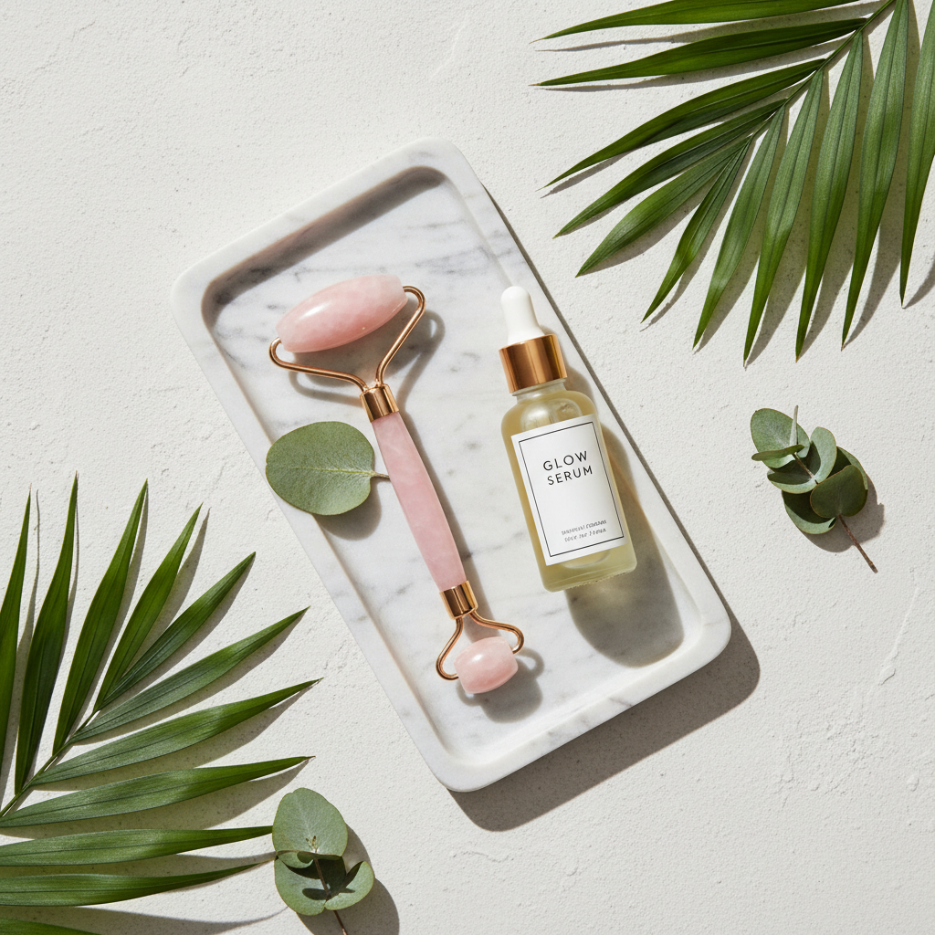 Facial Massage Roller flat lay